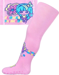 Leotardos de algodón con ABS New Baby Flower Princess rosa claro