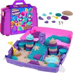 Kinetic Sand Palacio de Sirenas – set portátil con arena brillante y accesorios 934 g