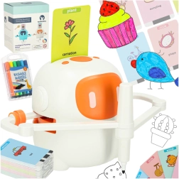 Robot educativo interactivo para aprender a dibujar y escribir con tarjetas y rotuladores