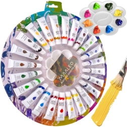 Pinturas acrílicas 24×12 ml con paleta MAALEO