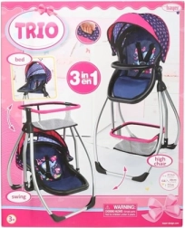 Trona multifuncional para muñecas Bayer Design 3 en 1 gris/rosa