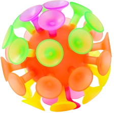 Pelota Sporto con ventosas y luz 10 cm