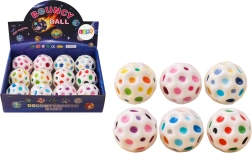 Pelota cósmica para lanzar y apretar con relieves, blanca 7 cm