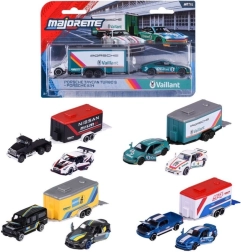 Majorette Racing Deluxe remolques – set de 2 coches y 1 remolque 1:64