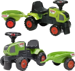 Tractor a pedales CLAAS Axos 310 Baby con remolque para niños desde 1 año