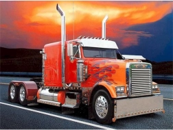 Pintura de diamantes Camión rojo con llamas 30x40 cm