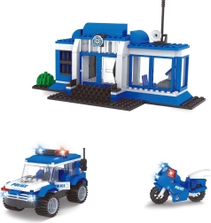 Set de construcción compatible BLOXO comisaría de policía 194 piezas