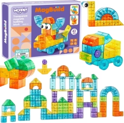 Construcción magnética transparente Woopie de 43 piezas