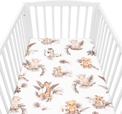 Sábana de algodón para cuna New Baby Safari 120 × 60 cm