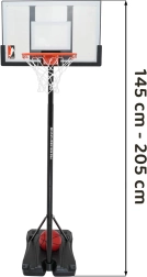 Canasta de baloncesto ajustable 205 cm con accesorios