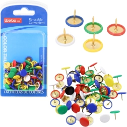 Juego de chinchetas de colores con cabeza plana 90 uds.