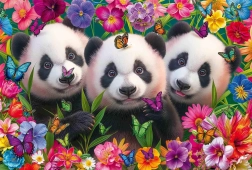 Puzzle Trío de pandas 200 piezas