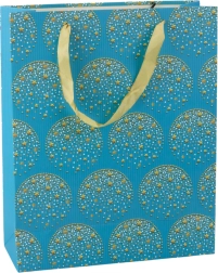 Bolsa de regalo azul con estrellas doradas 32 × 26 × 12 cm