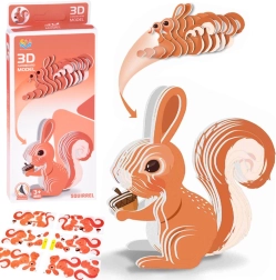 Puzle 3D modelo de cartón de ardilla DIY, 35 piezas