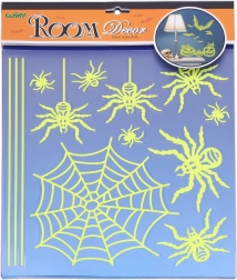 Pegatinas luminosas para pared arañas Halloween 38 × 31 cm