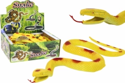 Serpiente de goma amarilla con manchas rojas