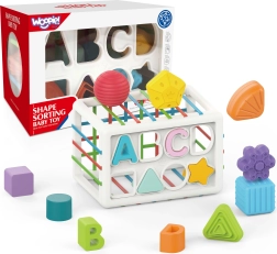 WOOPIE cubo sensorial elástico – encajable de formas y letras, 15 piezas