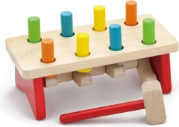 Banco de golpear de madera con clavijas de colores VIGA