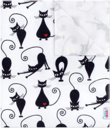 New Baby empapador de franela impermeable blanco con gato negro