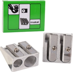 Sacapuntas metálico doble para lápices de colores finos y gruesos