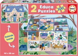 Educa puzzle Outside, Inside casa 2×100 piezas