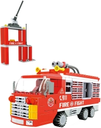 Set de construcción compatible BLOXO bomberos – estación de bomberos de 278 piezas