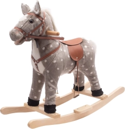Caballito balancín con melodía PlayTo, gris acanalado