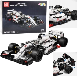 Kit de construcción coche de carreras F1 blanco-rojo