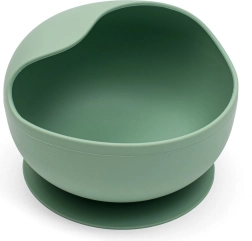 Cuenco infantil de silicona con ventosa New Baby verde