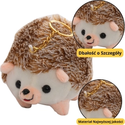 Llavero de erizo de peluche marrón 9 cm