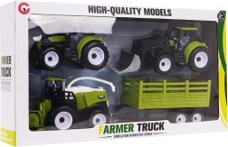 Set infantil de vehículos agrícolas con tractores, cosechadora y remolque