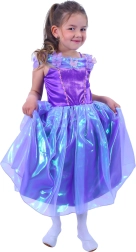 Disfraz infantil de princesa morada con mariposas