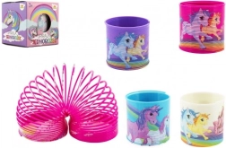 Resorte espiral de plástico con unicornios, diámetro 6,5 cm