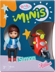 BABY born Minis set con scooter y muñeco Simon, 7 cm