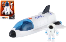 Transbordador espacial con astronauta: juguete espacial interactivo con luces y sonidos, 20 cm