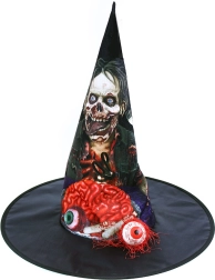 Sombrero de Halloween con cerebro y ojo