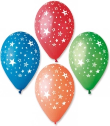 Globo inflable pastel Gemar con impresión de estrellas 30 cm - 1 unidad