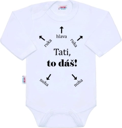 Body de algodón con estampado New Baby Tati, ¡tú puedes! manga larga