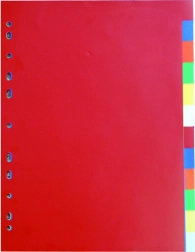 Separador de documentos A4 2x6 colores