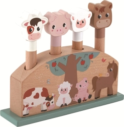 Animalitos saltadores de granja – juguete emergente de madera para los más pequeños