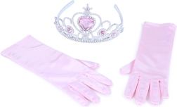 Princesa: set de guantes rosas y corona