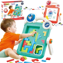 Pizarra de dibujo de doble cara Woopie 2 en 1 con juego de Tetris