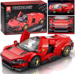 Juego de construcción técnica: superauto futurista rojo con puertas elevables, 275 piezas