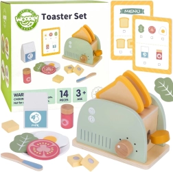 Woopie green tostadora de madera – set de desayuno con accesorios, 14 piezas, FSC