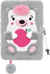 Diario de peluche con erizo y candado A5