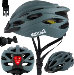 Casco de ciclismo Rapid con luz trasera, marino, 58–61 cm
