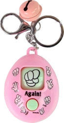 Llavero rosa con juego piedra, papel, tijeras