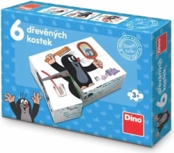 Dino cubos de imágenes de madera KRTEČEK 6 uds