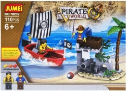 Set de construcción Jumei Pirate World 110 piezas, barco pirata y torre de vigilancia - 1 unidad