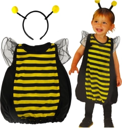 Disfraz infantil de abeja – talla S (100–110 cm) con alitas y diadema